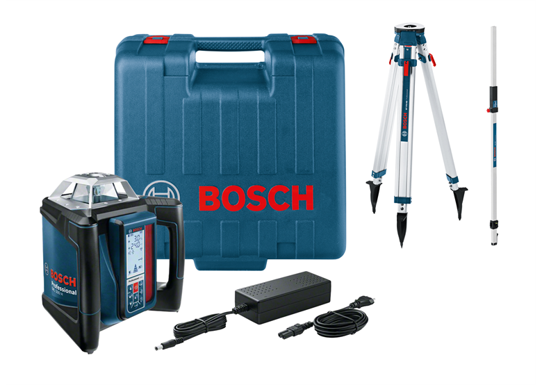 Laser rotacyjny ze statywem i łatą Bosch GRL500 H/BT170HD/GR240