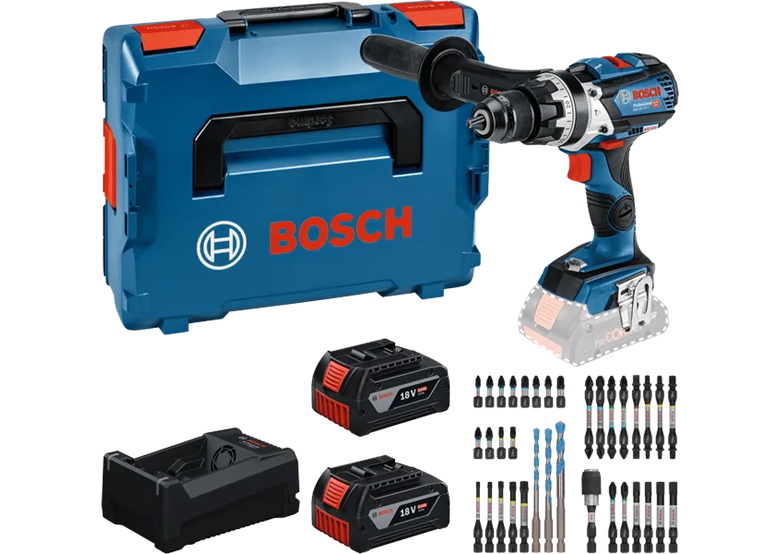 Wiertarko-wkrętarka udarowa z akcesoriami Bosch GSB 18V-110 C 2x5.0Ah SET