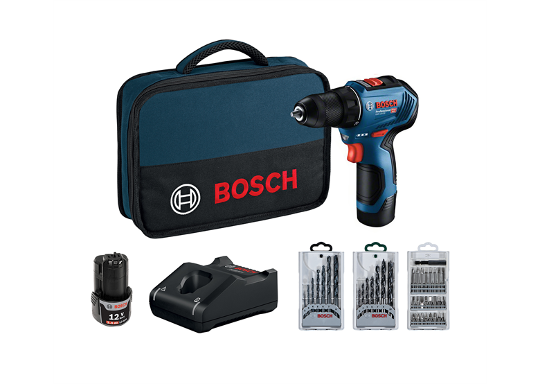 Wiertarko-wkrętarka z osprzętem Bosch GSR 12V-30