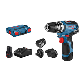 Wiertarko-wkrętarka z zestawem uchwytów Bosch GSR 12V-35 FC 2x3.0Ah