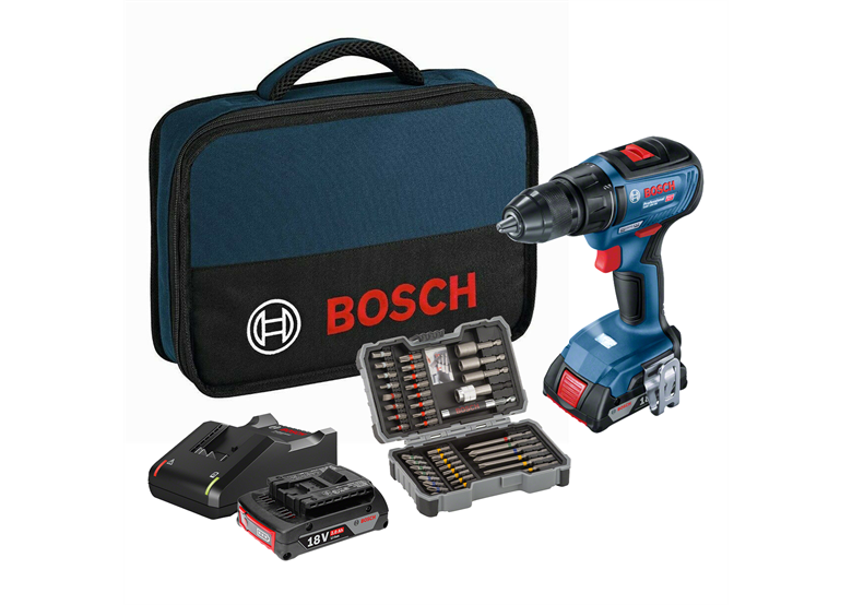 Wiertarko-wkrętarka z zestawem bitów Bosch GSR 18V-50