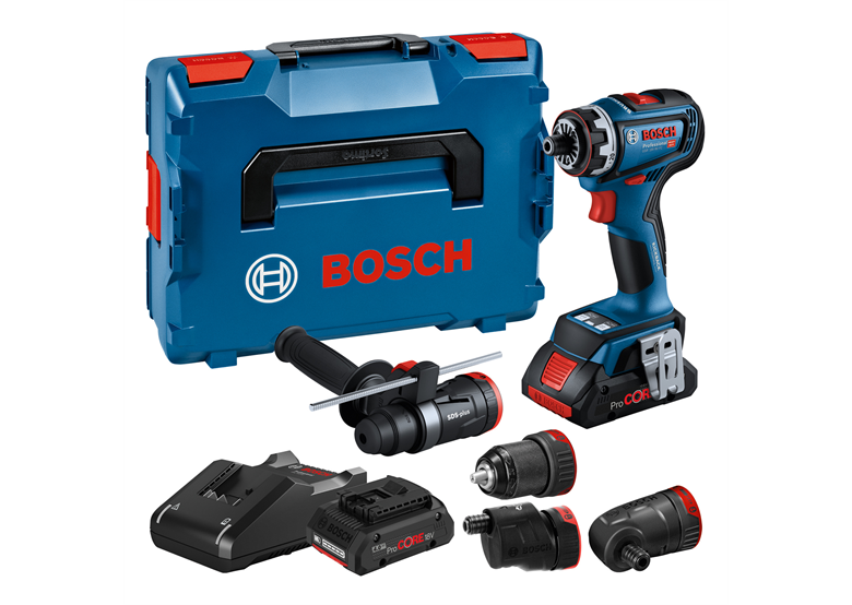 Wiertarko-wkrętarka z wymienną głowicą Bosch GSR 18V-90 FC, GFA 18-M, GFA 18-E, GFA 18-W, GFA 18-H 2x4.0Ah