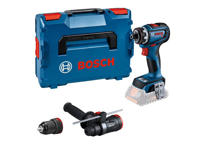 Wiertarko-wkrętarka z wymienną głowicą Bosch GSR 18V-90 FC, GFA 18-M, GFA 18-H