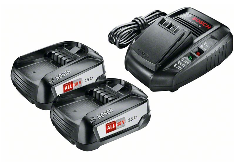 Zestaw startowy 18V: Akumulator 2x2,5Ah PBA1825 + Ładowarka AL1830CV Bosch PBA/AL1830CV