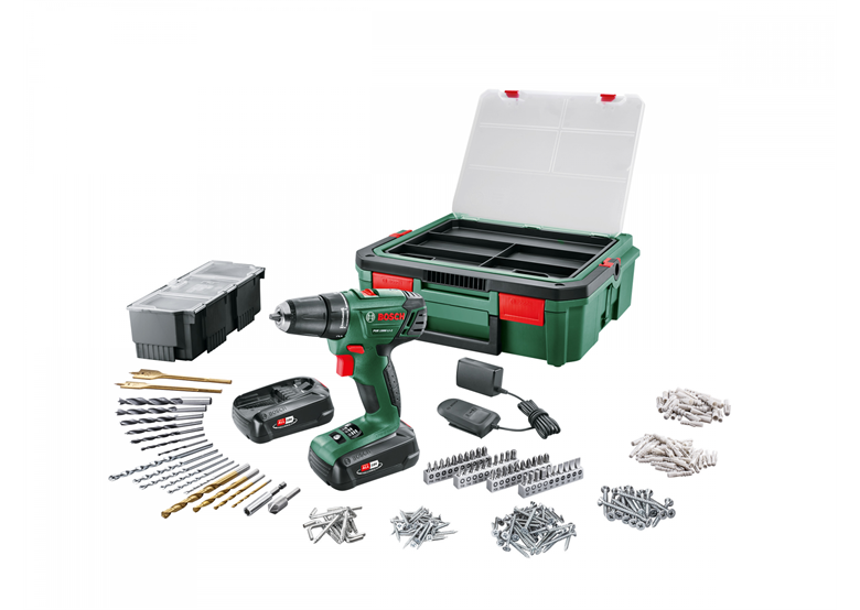 Wiertarko-wkrętarka z zestawem osprzętu Bosch PSR 1800 LI-2 2x1.5Ah