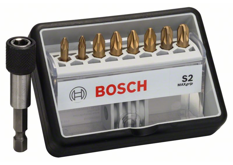8+1-częściowy zestaw końcówek wkręcających 25mm Bosch Robust Line S Max Grip