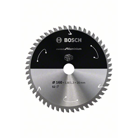 Piła zębata 160x20mm, 52 Bosch Standard for Aluminium