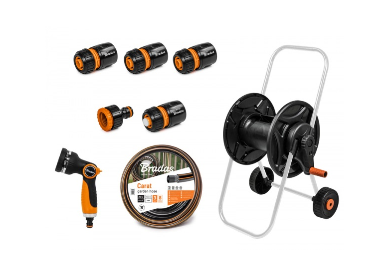 Wózek z wężem 1/2" 20m i zraszaczem Bradas BLACK LINE ECO-AG26020SET1