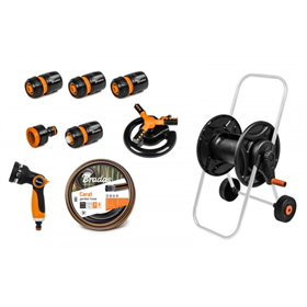 Wózek z wężem 1/2" 20m i zraszaczami Bradas BLACK LINE ECO-AG26020SET2