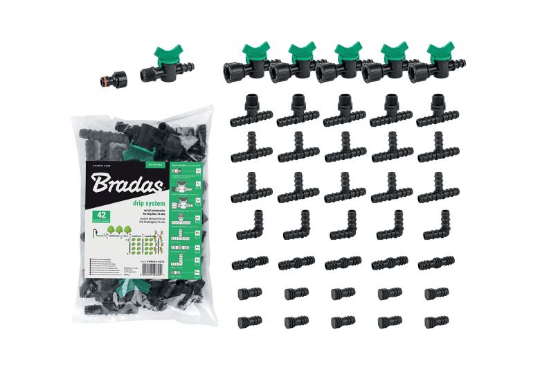 Akcesoria do linii kroplującej 16 mm 42 szt. Bradas DSWA20-SET2