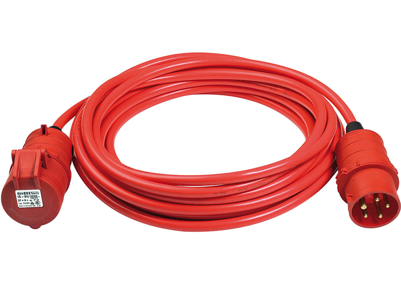 Kabel przedłużajacy (przedłużacz) Super-Solid IP44 10m CEE 400V/16A czerwony Brennenstuhl AT-N07V3V3-F 5G1,5