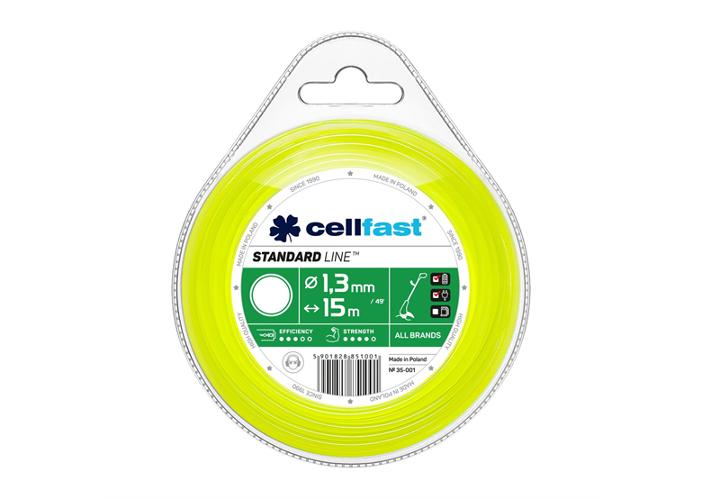 Żyłka tnąca STANDARD - okrągła 1,3 mm x 15 m Cellfast C 35-001