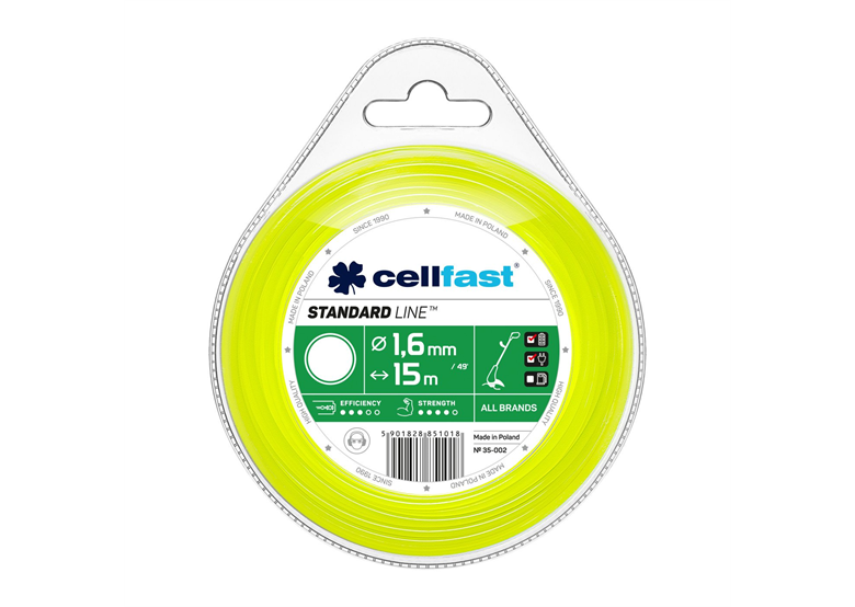 Żyłka tnąca STANDARD - okrągła 1,6 mm x 15 m Cellfast C 35-002