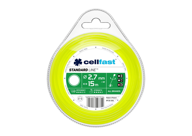 Żyłka tnąca STANDARD - okrągła 2,7 mm x 15 m Cellfast C 35-006