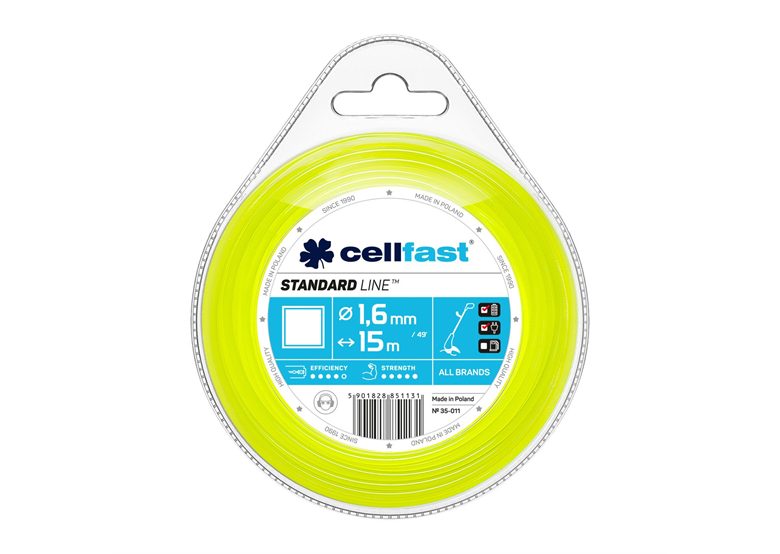 Żyłka tnąca STANDARD - kwadrat 1,6 mm x 15 m Cellfast C 35-011
