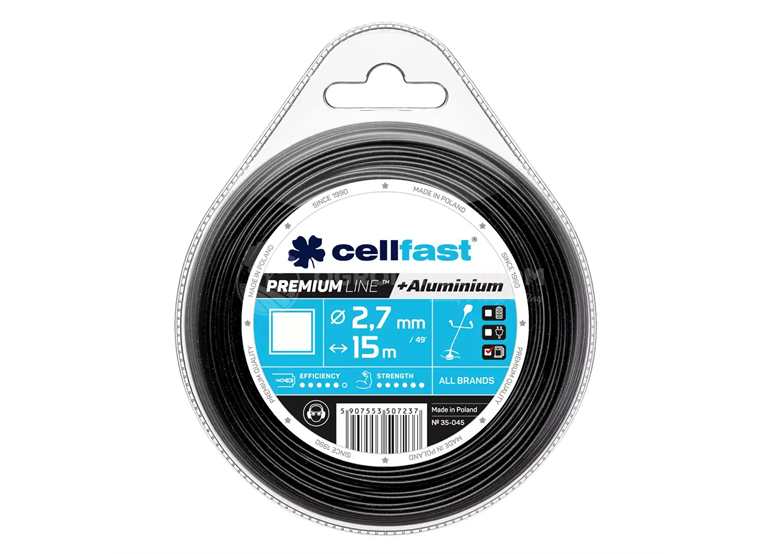 Żyłka tnąca PREMIUM - kwadrat  2,7 mm x 15 m Cellfast C 35-045