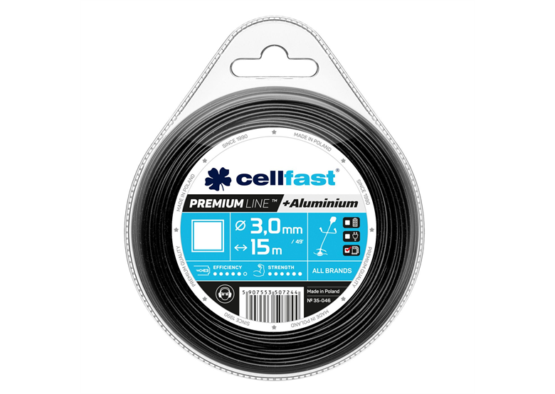 Żyłka tnąca PREMIUM - kwadrat  3,0 mm x 15 m Cellfast C 35-046