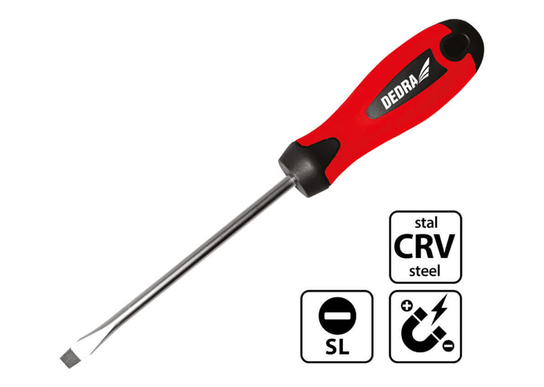 Wkrętak płaski 6x150mm, CrV Dedra 06A008