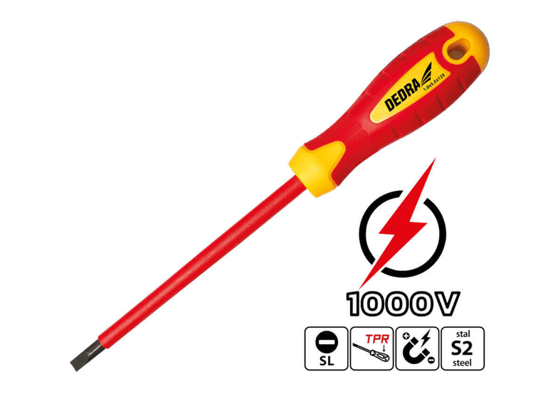 Wkrętak izolowany płaski 8x175mm Dedra 06B009