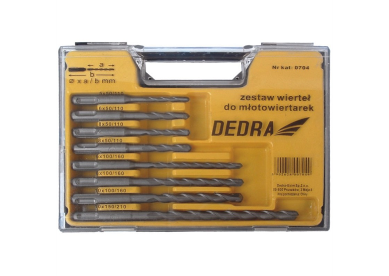Komplet 8 wierteł do muru SDS Plus Dedra 0704