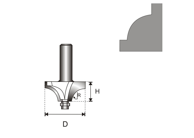 Frez  trzpień 6 D 22,5 H 9 R 4,76 mm Dedra 07F131A