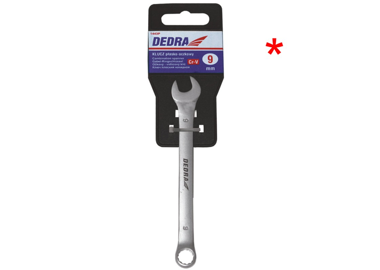 Klucz płasko-oczkowy CrV 12 mm z przywieszką Dedra 1446P