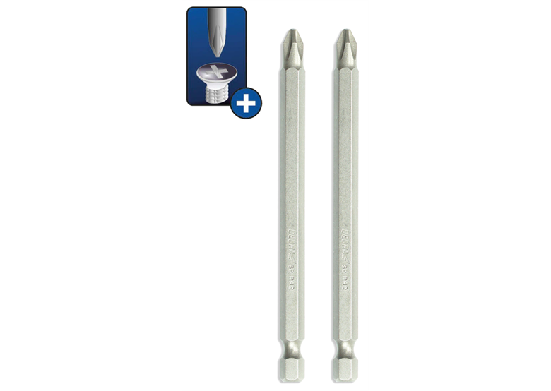 Końcówki wkrętakowe Phillips PH2x100mm, 2szt blister Dedra 18A06PH22-02