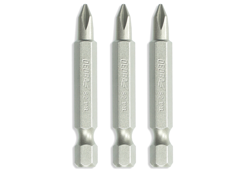 Zestaw końcówek wkrętakowych Phillips PH1/2/3x50mm, blister Dedra 18A07S04