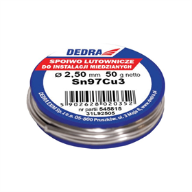 Spoiwo lutownicze 2, 5mm 50g 97%SN SN97Cu3 Dedra 31L92505