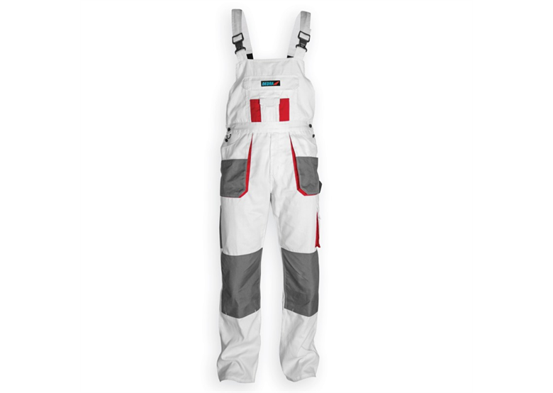 Spodnie ogrodniczki XXL/58, białe, gramat. 190g/m2 Dedra BH4SO-XXL
