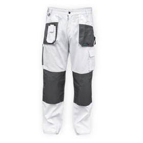 Spodnie ochronne L/52, białe, gramatura 190g/m2 Dedra BH4SP-L