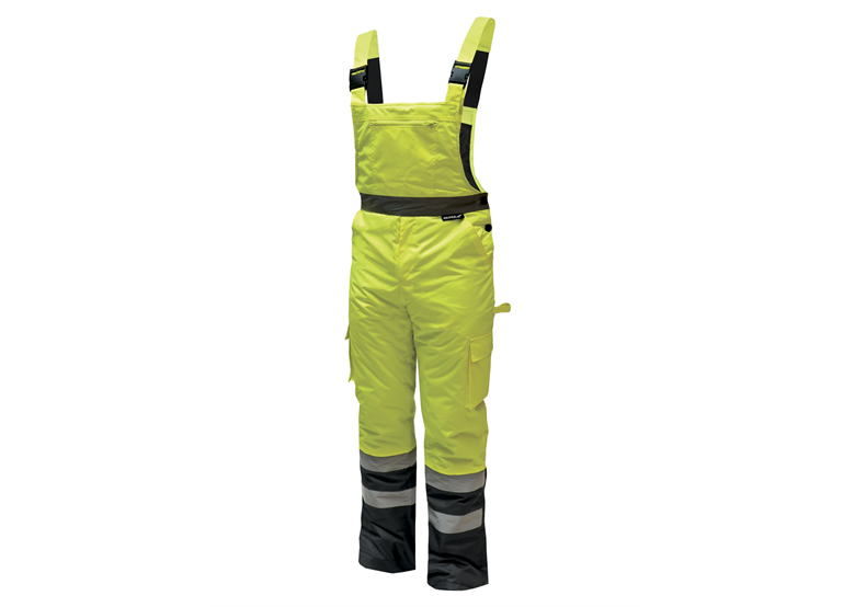 Spodnie ocieplane odblaskowe ogrodniczki rozm.XL, żółte Dedra BH80SO1-XL