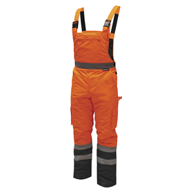 Spodnie ocieplane odblaskowe ogrodniczki rozm.XL,pomarańcz Dedra BH80SO2-XL