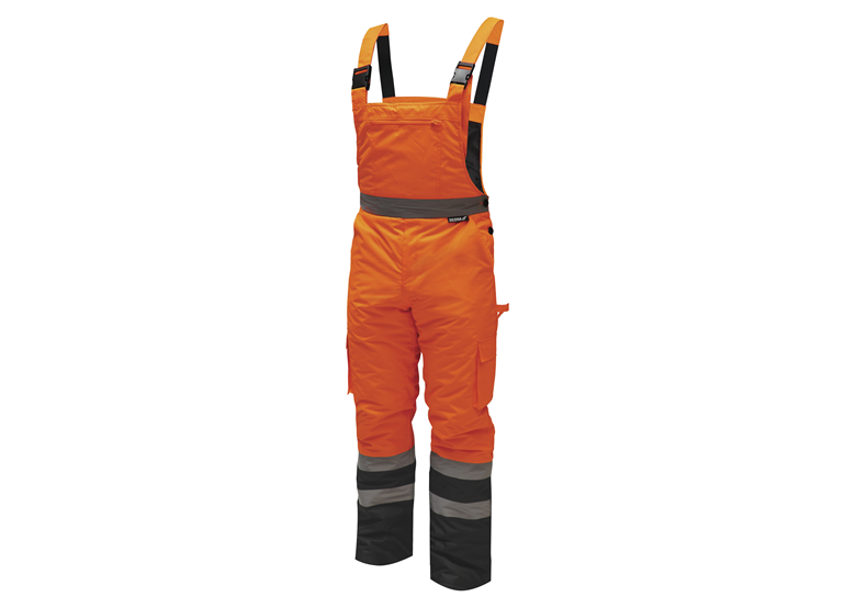 Spodnie ocieplane odblaskowe ogrodniczki rozm.XL,pomarańcz Dedra BH80SO2-XL