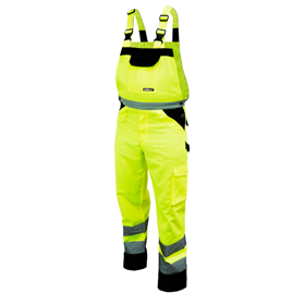 Spodnie ochronne odblaskowe ogrodniczki rozm.XL, żółte Dedra BH81SO1-XL
