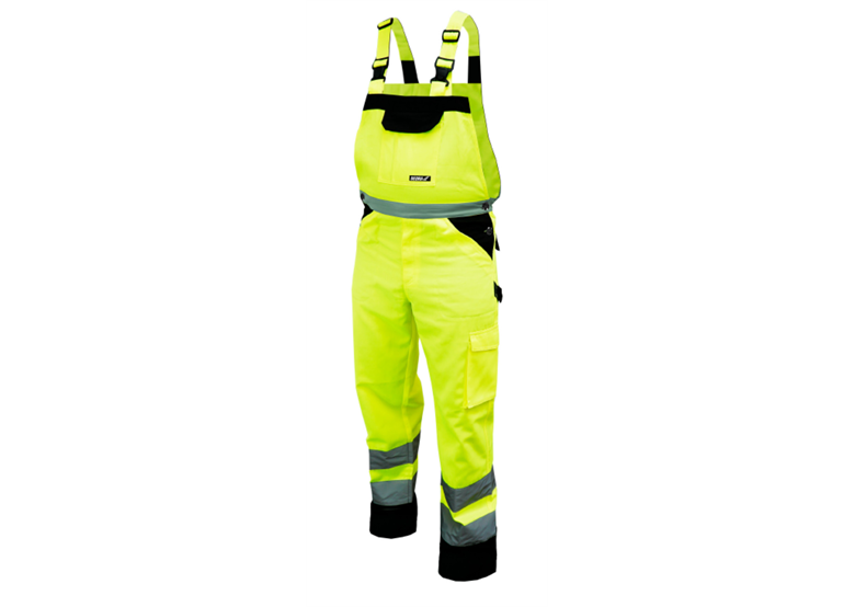 Spodnie ochronne odblaskowe ogrodniczki rozm.XL, żółte Dedra BH81SO1-XL