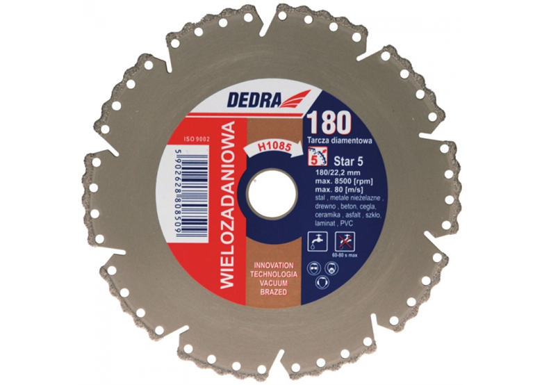 Tarcza diamentowa uniwersalna 180mm Dedra H1085