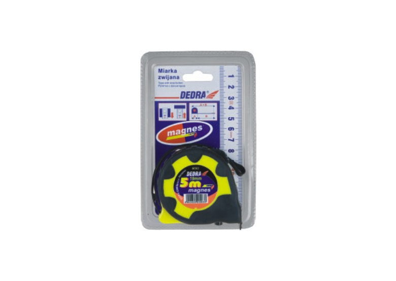 Miarka zwijana, 2 X blokada,zaczep MAGNES 5 m/19 mm blister Dedra M583P