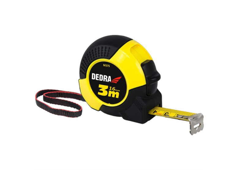 Miara 8m/25mm, gumowana obudowa, taśma nylon Dedra M875
