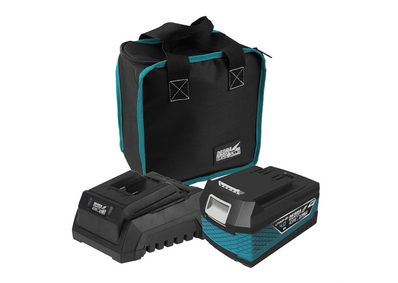 Zestaw startowy 18V: Akumulator 4,0Ah DED7034 + ładowarka DED7038 Dedra SAS+ ALL 18V DED7030G02