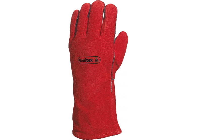 Rękawice spawalnicze z dwoiny bydlęcej rozmiar 10 czerwone DeltaPlus Venitex CA515R