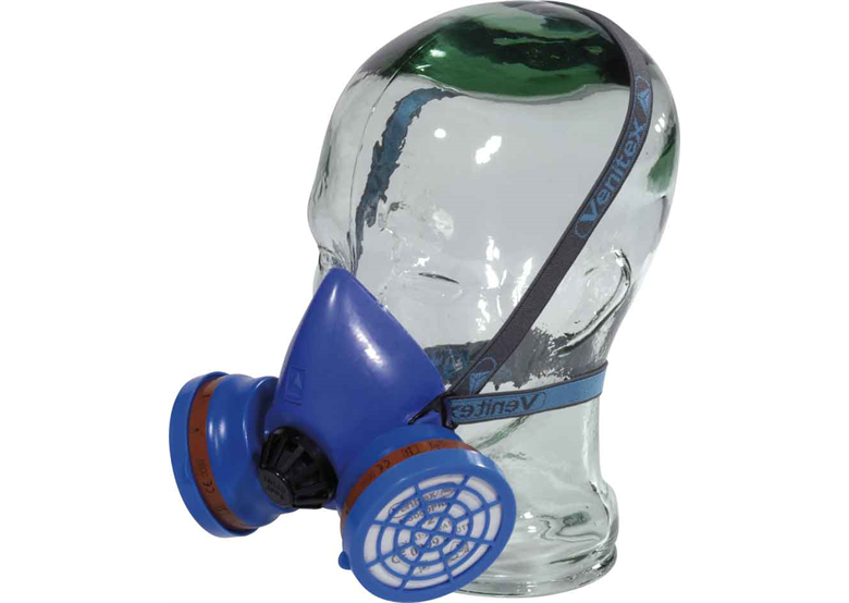 Półmaska z kauczuku M3200 + 2 pochłaniacze A2 + 2 filtry wstępne P2 niebieska rozmiar regulowany DeltaPlus Venitex M3200MARSKIT