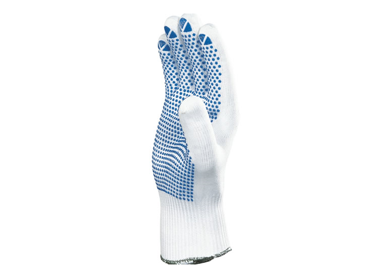 Rękawice dziane z polamidu nakrapiane PVC rozmiar 7 białe DeltaPlus Venitex PM160