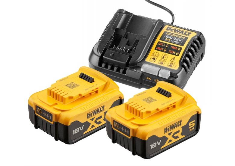 Ładowarka i 2 akumulatory 18V 5.0Ah DeWalt DCB1104P2
