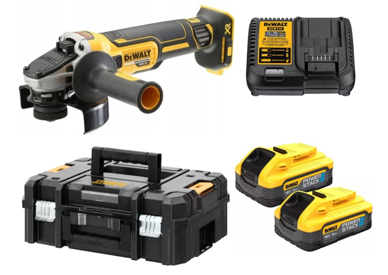 Szlifierka kątowa DeWalt DCG405H2T POWERSTACK 2x5,0Ah TSTAK II