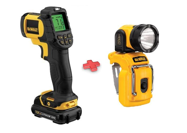 Termometr na podczerwień i lampa akumulatorowa DeWalt DCT414S1P