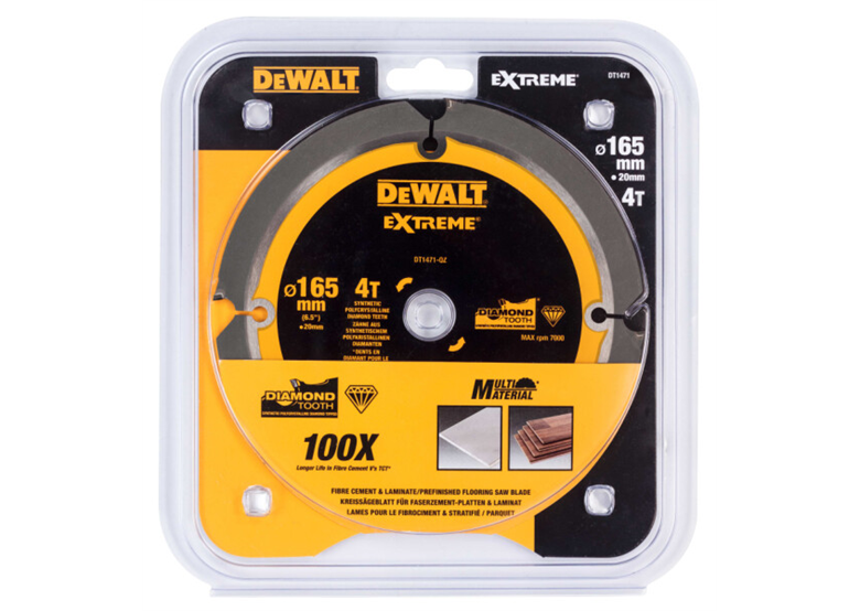 Tarcza pilarska EXTREME do włóknocementu 165x20mm DeWalt DT1471