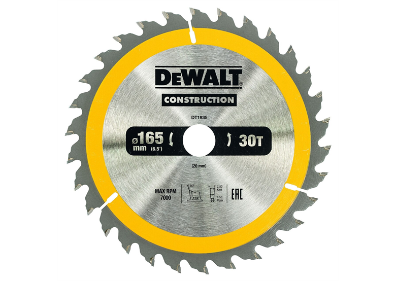 Tarcza pilarska 165x20mm 30T DeWalt DT1935-QZ