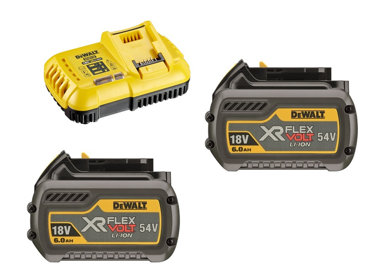 Zestaw akumulatory 54/18V 2.0/6.0Ah i ładowarka DeWalt FLEXVOLT DCB118T2