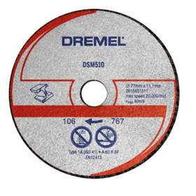 Tarcza tnąca do metalu i plastiku 77x11,1mm, 3szt. Dremel DSM510
